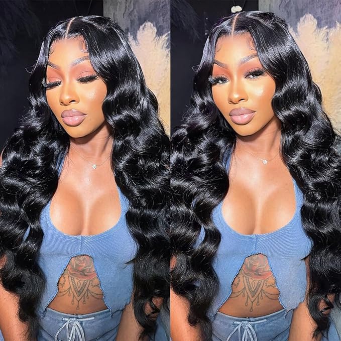13x6 Lace Front Wigs Human Hair 260 Density HD Transparent Body Wave 20 Inch Pre Plucked Glueless Human Wigs With Baby Hair for Women Natural Color