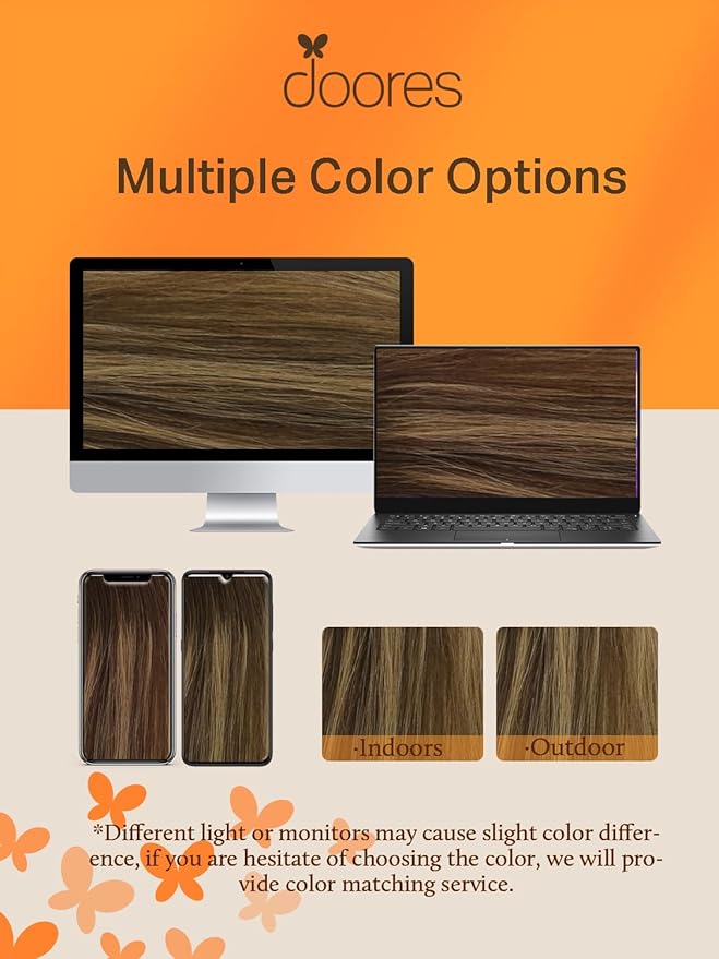 DOORES Tape in Hair Extensions, Balayage Chocolate Brown to Caramel Blonde 30g 10pcs 24 Inch, Real Human Hair Extensions Tape in Natural Hair Straight Tape Hair Extensions
