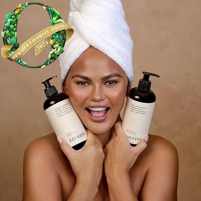 Loved01 Hand & Body Lotion, John Legend Skincare, Fragrance-Free, Daily Lightweight Cream, Oprah's Favorite Things, Formulated with Shea Butter & Vitamin E, 2-Pack (15 oz each)