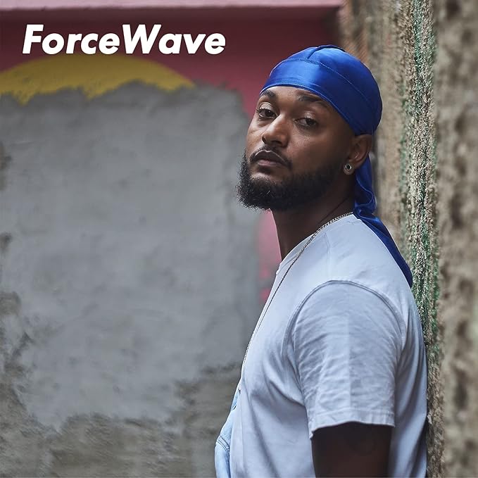 ForceWave Silky Durag for Men Wave Cap Satin Dorag for Men Women 360 Wave