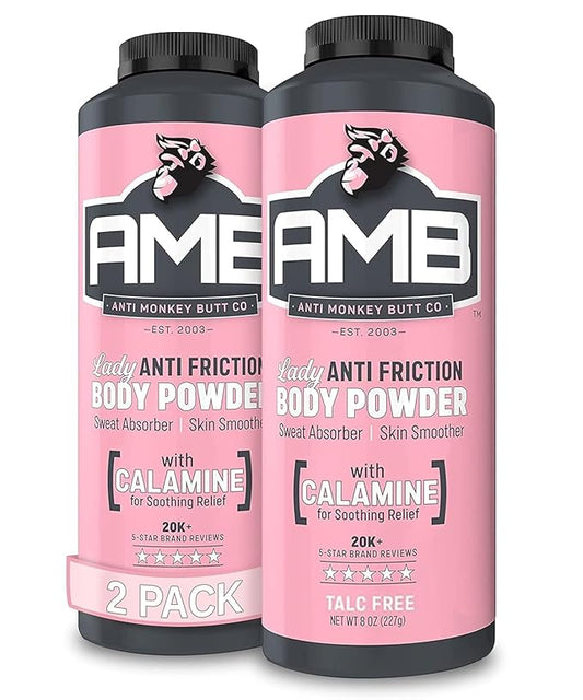 Anti Monkey Butt Body Powder for Women – Talc-Free, Sweat-Absorbing, Anti-Chafing Powder with Calamine – Hypoallergenic Formula, (8 oz, 24 Pack)