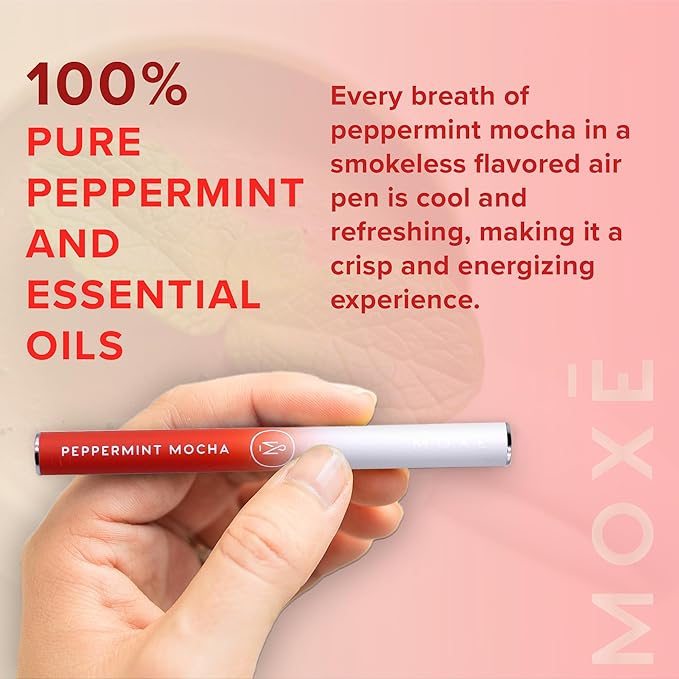 MOXE Natural Peppermint Mocha Air Inhaler | Non Electric Long-Lasting Flavored Air Refreshing Support | Oral Fixation Menthol & Coffee Essential Oils, Craving Relief - 3 Pack