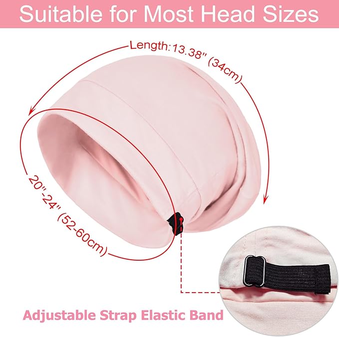 Sleep Cap Bonnet for Sleeping Black Women Men, Adjustable Cooling Lining Bonnets for Curly Hair Wrap Braids Beanie Night Hat