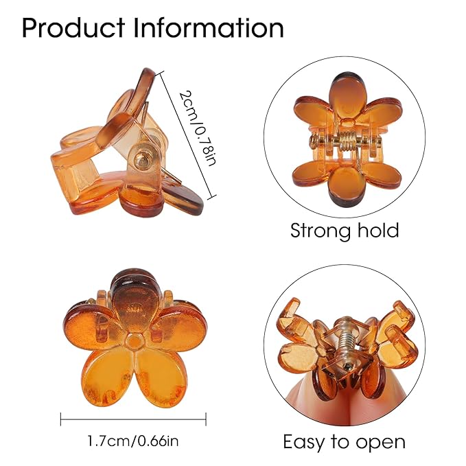 Mini Flower Hair Clips 100Pcs, Small Hair Clips Mini Claw Clips Cute Jaw Clips Hair Pins Hair Barrettes Hair Accessories for Women Girls Kids Teens