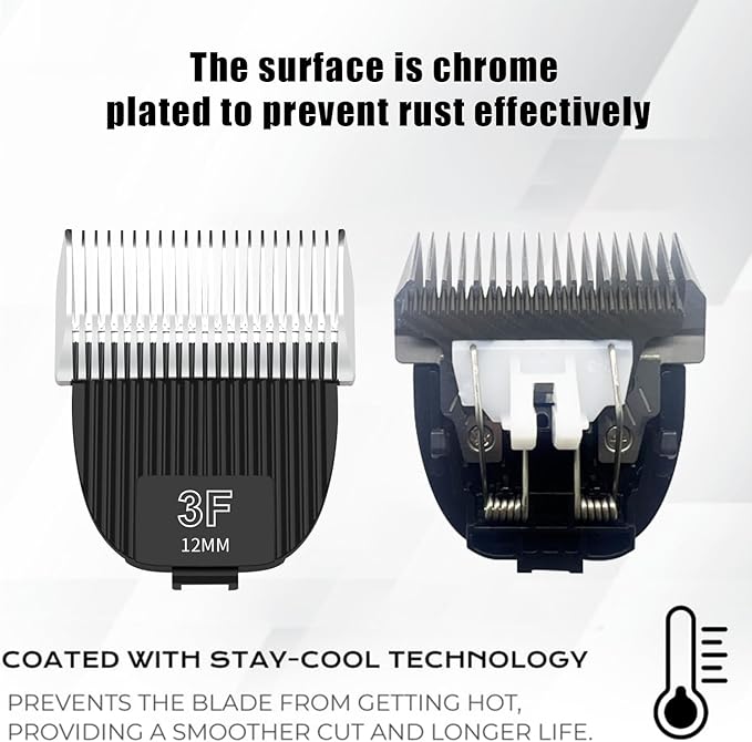 Flash Clipper Professional Detachable Replacement Blades,Compatible with Kenchii Flash Clipper Blade（Size 3F-12mm ）