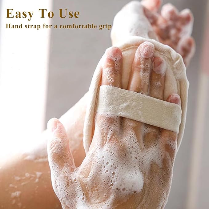 Exfoliating Natural Loofah Sponge Back Scrubber for Shower, Exfoliating Sponge for Shower, Bath Shower Scrubber for Men and Women