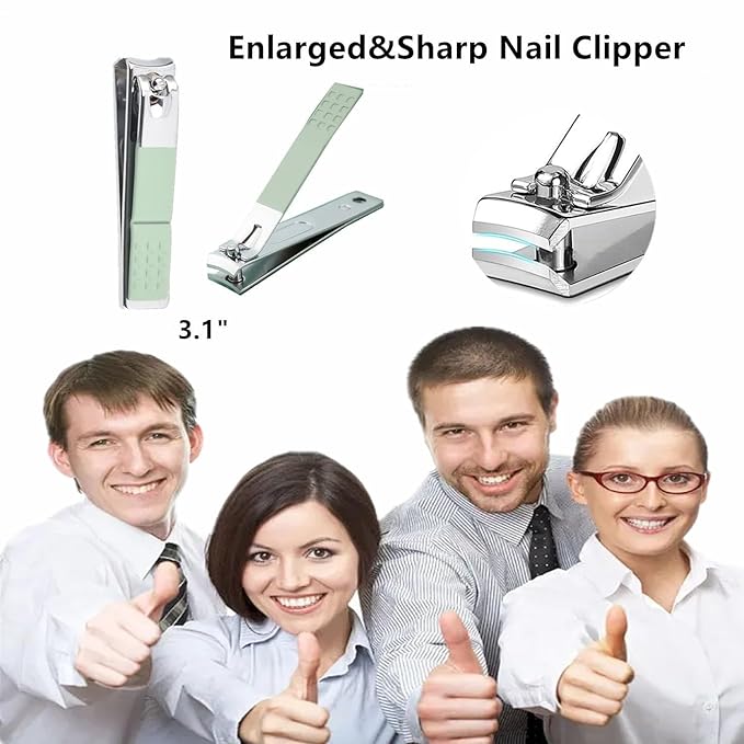 Manicure Set Nail Clipper Set Men Women Nail Clippers Toenail Fingernail Cutters Personal Care Tools Manicure Pedicure with Travel Case Grooming Kit Stocking Stuffers Christmas Gifts for Men Women