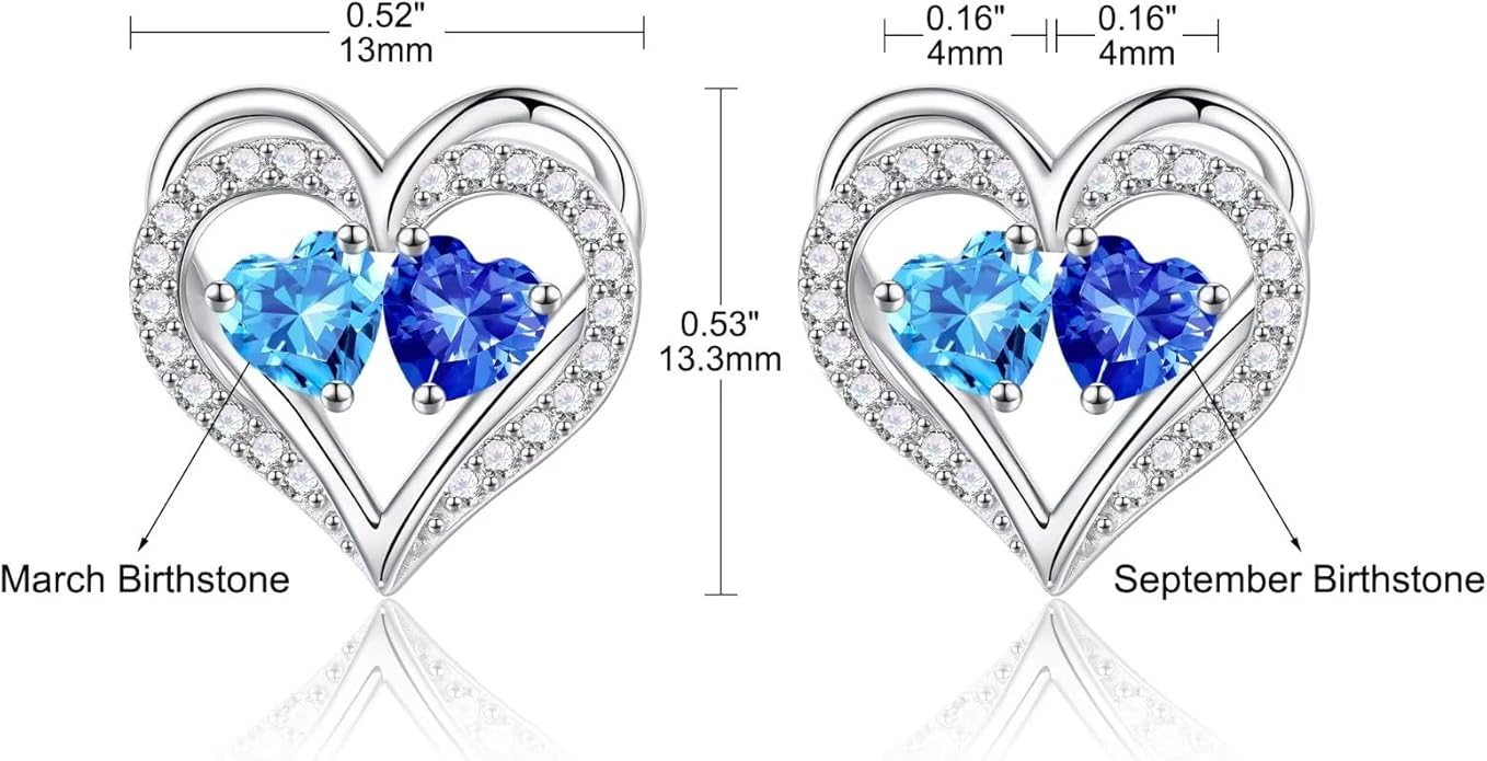 Iefil Christmas Gifts for Women Wife - 925 Sterling Silver Birthstone Earrings, Anniversary Birthday Gifts for Women Wife Girlfriend Mom