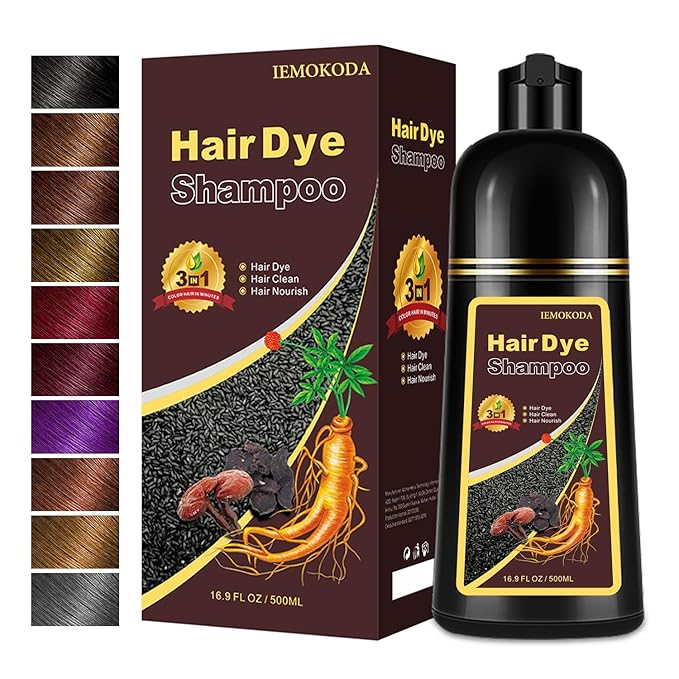 Hair Dye, Hair Dye Shampoo for Women & Men, Color Shampoo Hair Dye 16.11 Fl Oz, Safe and Natural Champu Para Canas (Light Brown)