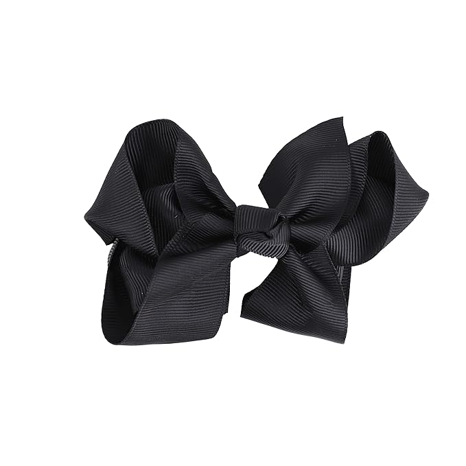 4 Inch Grosgrain Hair Bow for Girls - Black