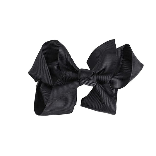 4 Inch Grosgrain Hair Bow for Girls - Black
