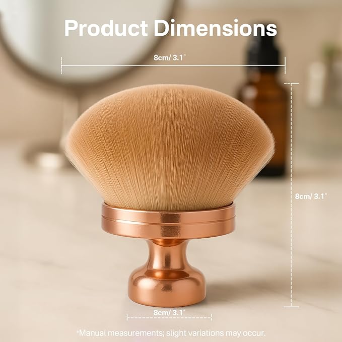 Tanning Brush for Self Tanner, Soft Dense Bristles for Smooth & Streak-Free Application, Gold Self Tanning Brush for Body, Blend Mousse, Lotion & Bronzing Foam for Even Full-Body Coverage