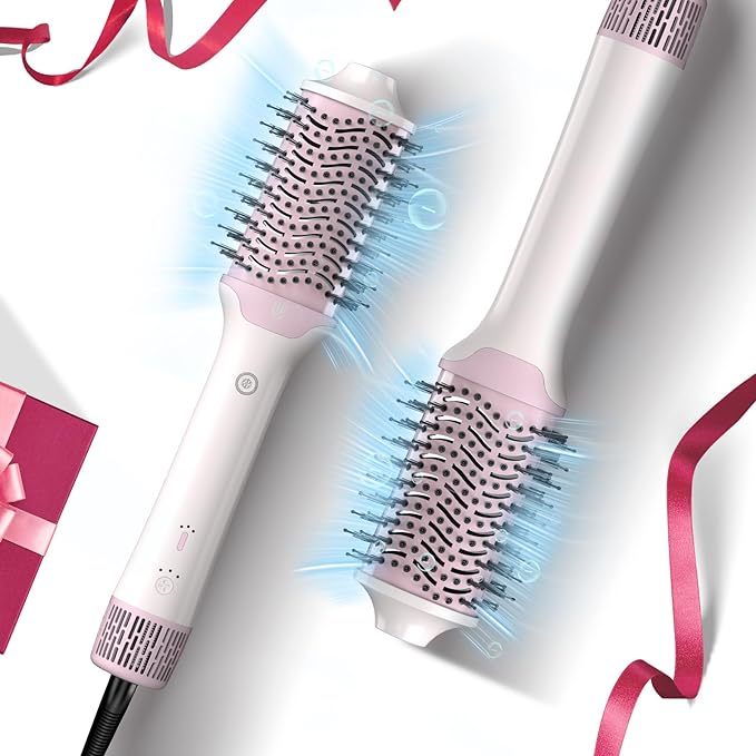 Blow Dryer Brush Hair Dryer | One-Step Hot Air Brush with Oval Volumizer High-Speed Hair Styler with Negative Ions for Drying & Smoothing & Volumizing for All Hair Types 110000 RPM White