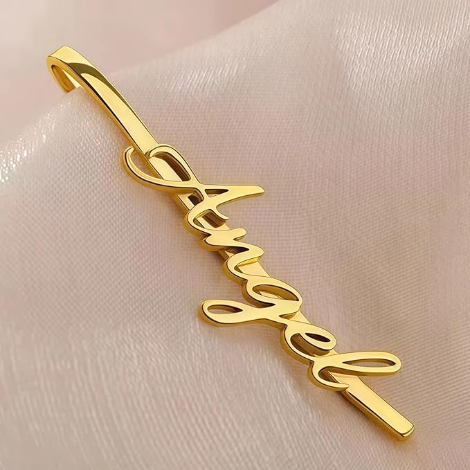Personalized Name Hair Clip Stainless Steel for Women, Custom Name SlideProof Bobby Pins Hairpin Exquisite Nameplate Barrette Hair Accessories