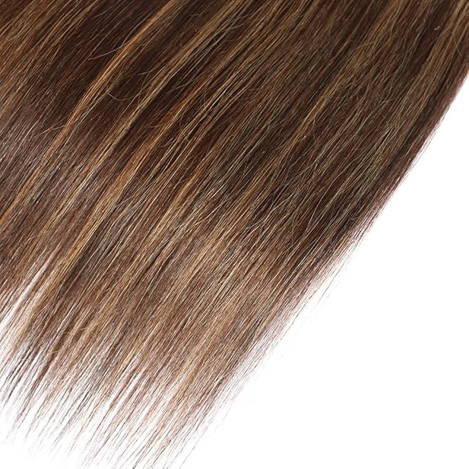 28 Inch Freiuoke Hair P4/27 Bundles Honey Blonde Straight Human Hair Bundles 8A Grade Brazilian Unprocessed Virgin Hair 1 Bundle Two Tone Highlight Brown Straight Bundles Hair Extensions