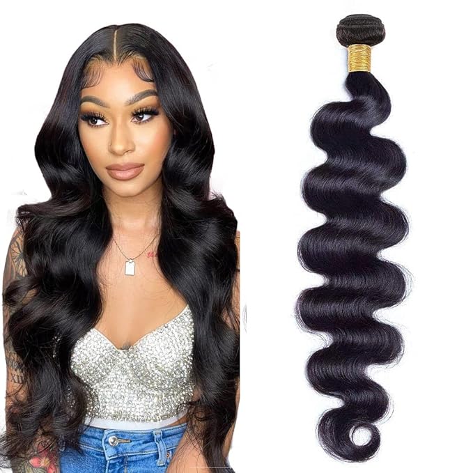 #1B Human Hair Bundles Body Wave Bundles Natural Black 16 inch Body Wave Human Hair Weave Bundle Double Weft 300g