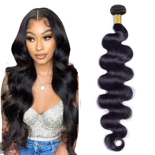 #1B Human Hair Bundles Body Wave Bundles Natural Black 16 inch Body Wave Human Hair Weave Bundle Double Weft 300g