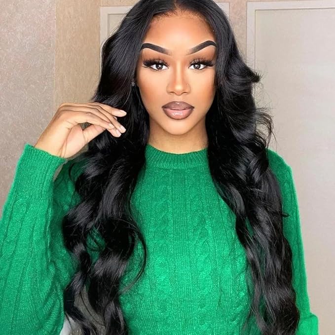 Natural Black Human Hair Wig Body Wave 13x6 Lace Front Wigs Human Hair Wigs For Black Women 20 Inch
