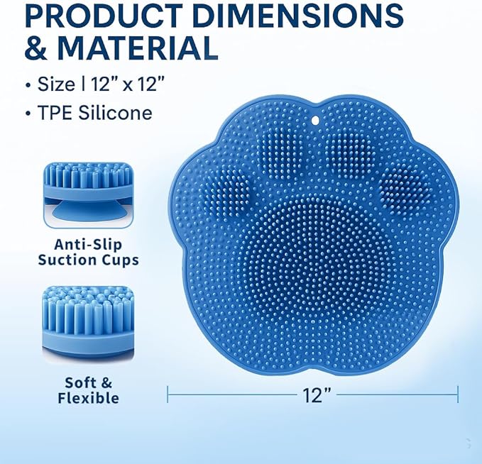 Shower Foot Scrubber Mat – Silicone Foot Brush with Non-Slip Suction Cups, Exfoliating & Massage Pad for Feet and Back Cleaning, Refreshing Shower Experience (2-Pack)