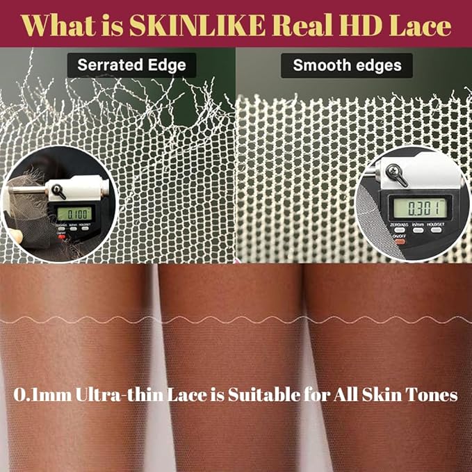 250 Density 13x6 SKINLIKE Real HD Lace Front Wigs Human hair 0.10mm Ultra-thin Invisible HD Lace Front Wigs Straight Lace Front Wigs Pre Plucked for Women 20 Inch