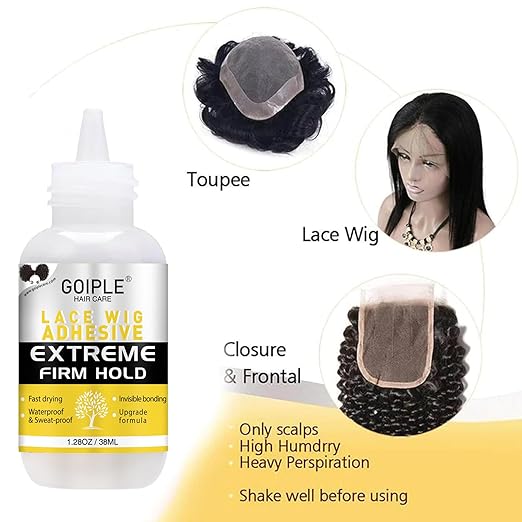 Wig Accessory Essentials Kit Lace Front Wig Glue & Remover, Wig Caps, Elastic Band, Hair Wax Stick, Edge Control, Edge Brush, Hair Shear Dermaplanning Razor Tool and Edge Scarf - 10PCS
