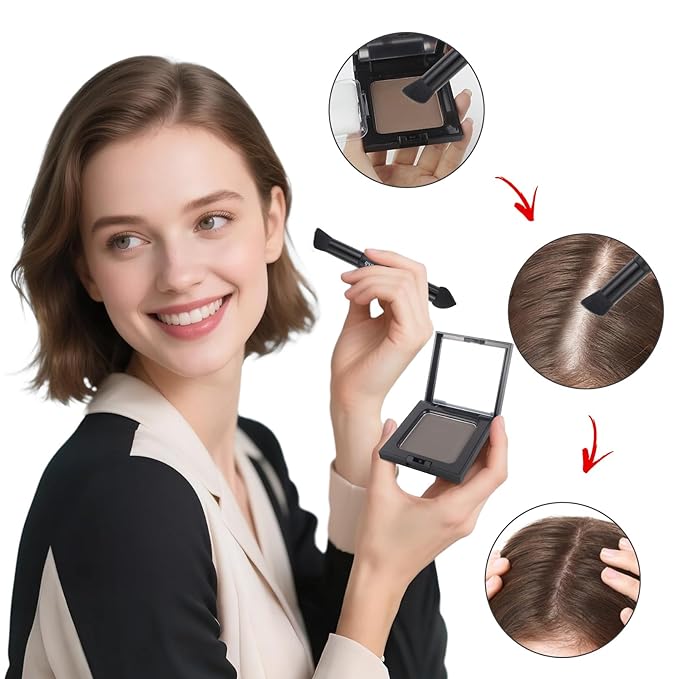 VOLLUCK Root Touch up Powder, Long-lasting Gray Hair Cover up Powder for All Hair Types, Waterproof for Women and Men (Dark-Blonde, 0.42 0unce)