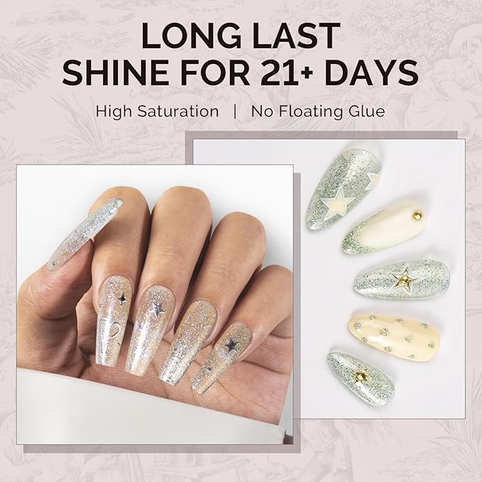 MelodySusie Green Glitter Gel Nail Polish,0.5fl oz Soak Off UV LED Light Diamond Glitter Gel Polish Gift for Women Nail Art Manicure Salon DIY Nail Design Decoration at Home-1747
