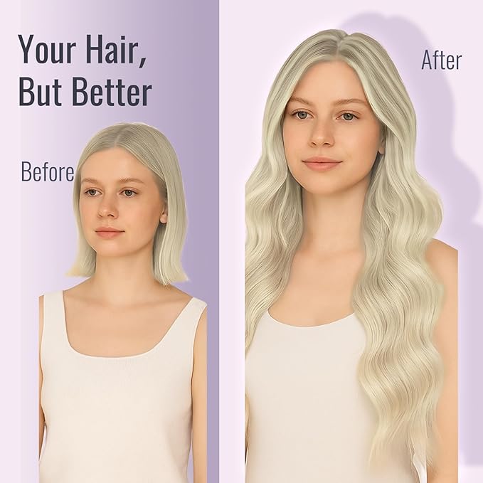 Fshine Balayage Tape in Human Hair Extensions 18 Inch - Ash Blonde to Golden Blonde and Platinum Blonde, 20 pcs 50 s Double Sided Remy Human Hair Extensions,Designed to Boost Volume & Length
