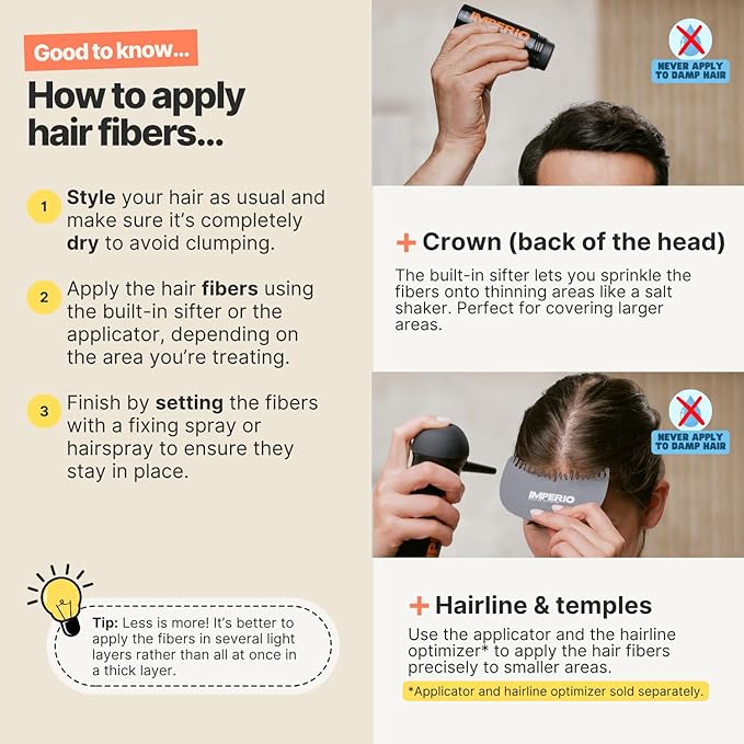 IMPERIO Hair Building Fibers for Thinning Hair - 26g Premium Hair Fibers for Women & Men in Hairdresser Quality - Hair thickening in less than 20 seconds (Dark Blonde)