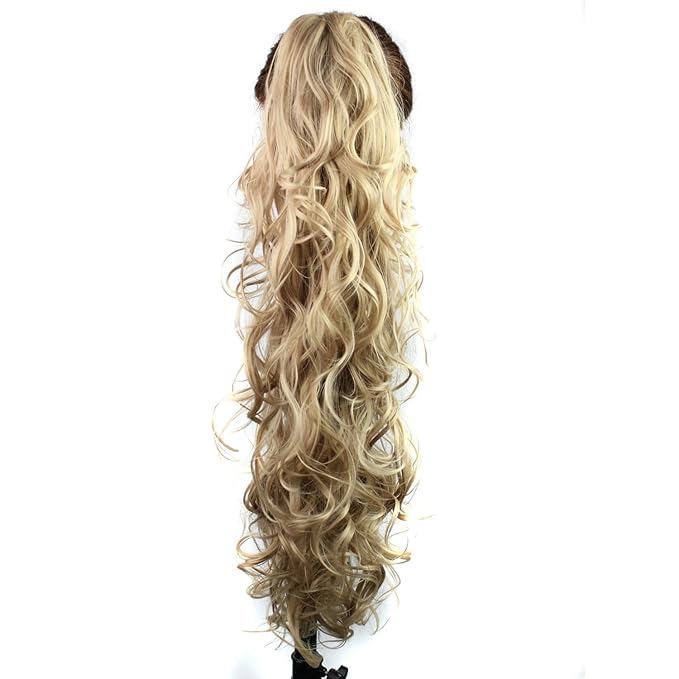 S_SSOY 31"(78cm) Women's Curly Pony Tail Hair Piece Synthetic Claw Clip Ponytail Wavy Long Curled in Hair Extension Extensions Long/Voluminous Wig Hairpieces for Women Girls Lady,16#