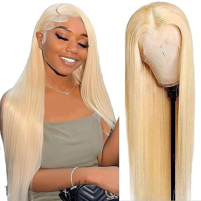 34 Inch 613 13x6 Lace Front Wig Human Hair 250% Density Blonde Lace Front Wigs Human Hair Pre Plucked 613 HD Lace Frontal Wig Natural Hairline