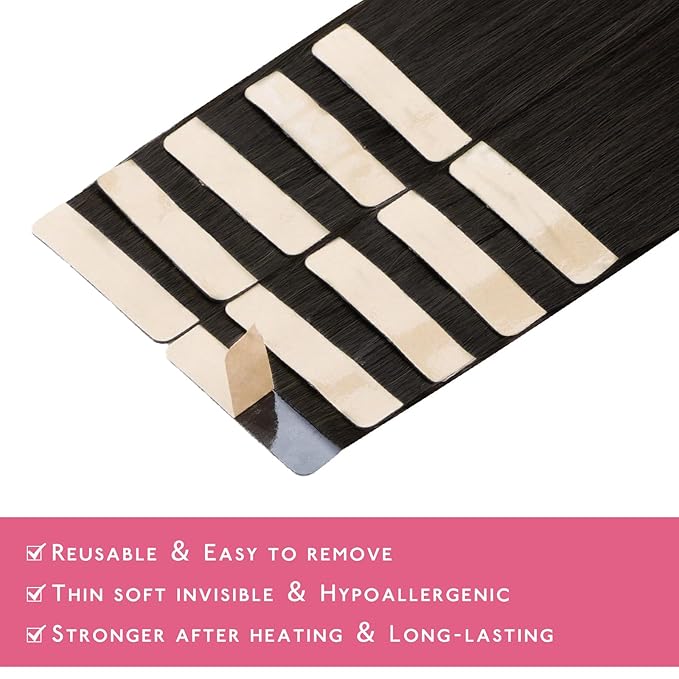 WENNALIFE Tape in Hair Extensions Human Hair Dark Brown to Chestnut Brown and Dirty Blonde Highlighted Tape in Extensions, 10pcs 25g 18 inch Remy Invisible Tape Ins Straight Colored Soft Refill Set