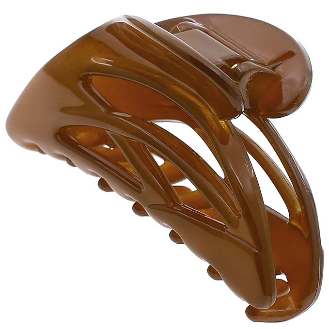 Camila Paris CP3431 French Hair Clip for Women, Small Dolphin Caramel, Girls Hair Claw Clips Jaw Fashion Durable and Styling Hair Accessories for Women, Strong Hold No Slip Grip Made in France