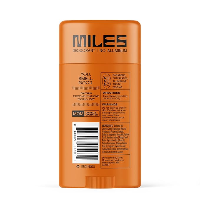 Miles Kids Deodorant for Boys and Girls - Aluminum Free Deodorant for Kids and Teens, Natural, Hypoallergenic, Made in USA - Spring Break Scent, 1-Pack