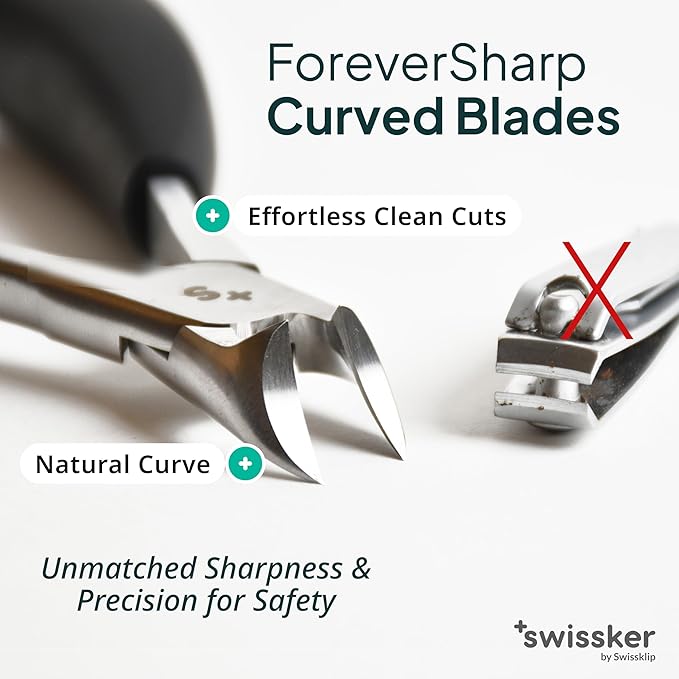 Swissker by Swissklip Toenail Clippers I Heavy Duty Toe Nail Clippers I Toenail Clippers for Thick Nails I Toenail Scissors I Heavy Duty Nail Clippers for Thick Nail (Pack of 3)