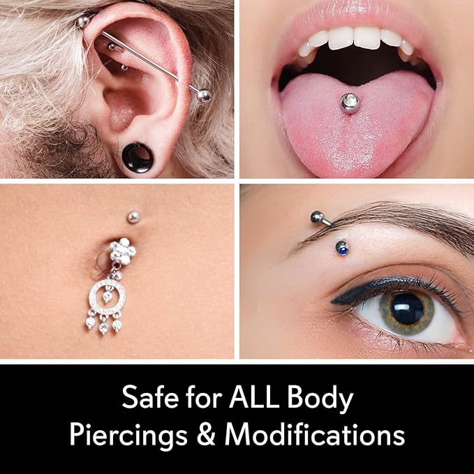 MediCleanse Sterile Saline Piercing Aftercare Fine Mist Spray, 7.5 Ounce, All Natural, No Alcohol, Vegan Friendly, for Piercings and Tattoos, Made in USA