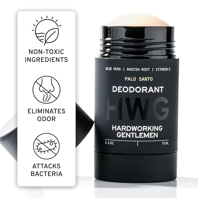 Hardworking Gentlemen - Mens Fresh Body Deodorant Stick - All Natural Organic Ingredients including Vitamin E and Aloe Leaf - Made in USA (Palo Santo)