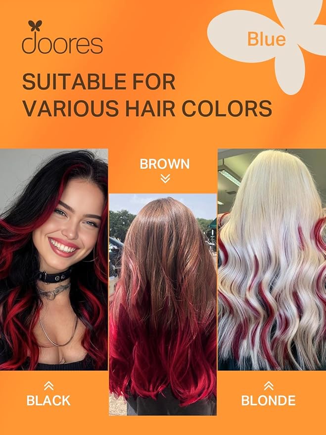 DOORES Tape in Human Hair Extensions, Burgundy Red Tape in Hair Extensions, Tape in Remy Hair Straight Real Human Hair Extensions, 30g 10pcs 20 Inch