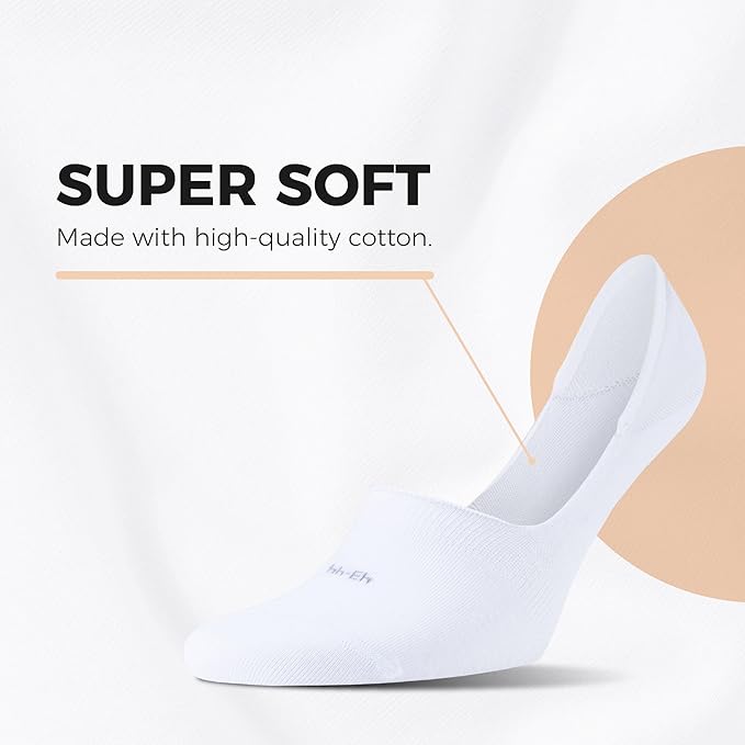 Cotton Socks with SEAMLESS TOE & SOFT AND LIGHTWEIGHT - ANTI-SLIP CUFF for Men and Women Moisture-Wicking - 4 Pack