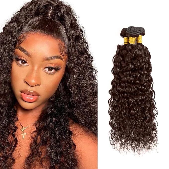 28 30 32 inch Brown Human Hair Bundles Dark Brown Water Wave Bundles #4 Human Hair Bundle #4 Water Wave Bundle