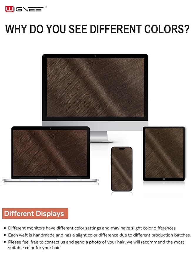 WIGNEE Double Invisible PU OVO Human Hair Extensions 100% Remy Hair Weft Brown Hair Extensions Human Hair 2 PCS 12 Inch No Glue Wefts Micro Bead Real Human Hair Extensions (2)