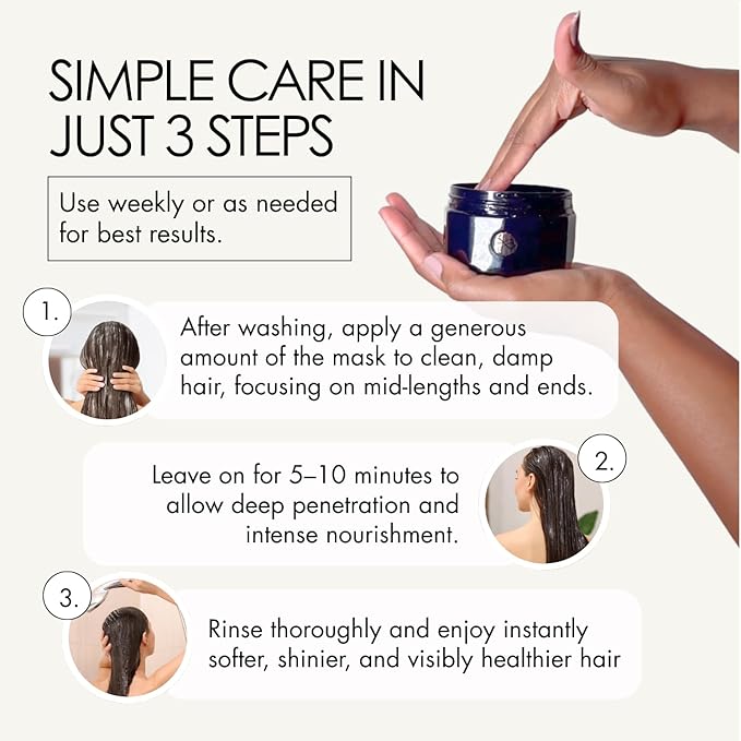 Fortify Hair Mask for Fine to Medium Hair With Caffeine, Macadamia & Olive Oil | Restore Hydration, Reduce Frizz, Add Shine, Support Hair Strength