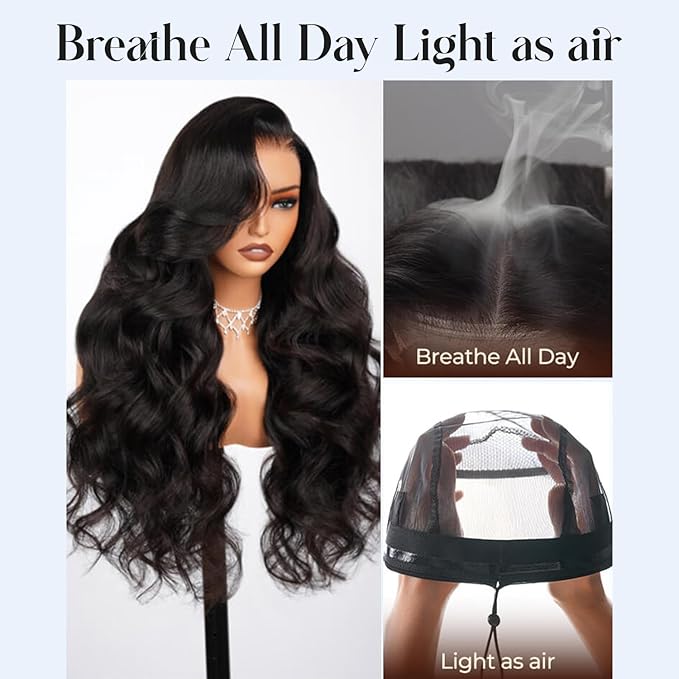 20 inch Body Wave Lace Front Wigs Human Hair 200% Density Pull Go 13x6 HD Transparent Glueless Human Hair Wig for Women Pre Plucked Pre Cut Bleached Knots with Baby Hair