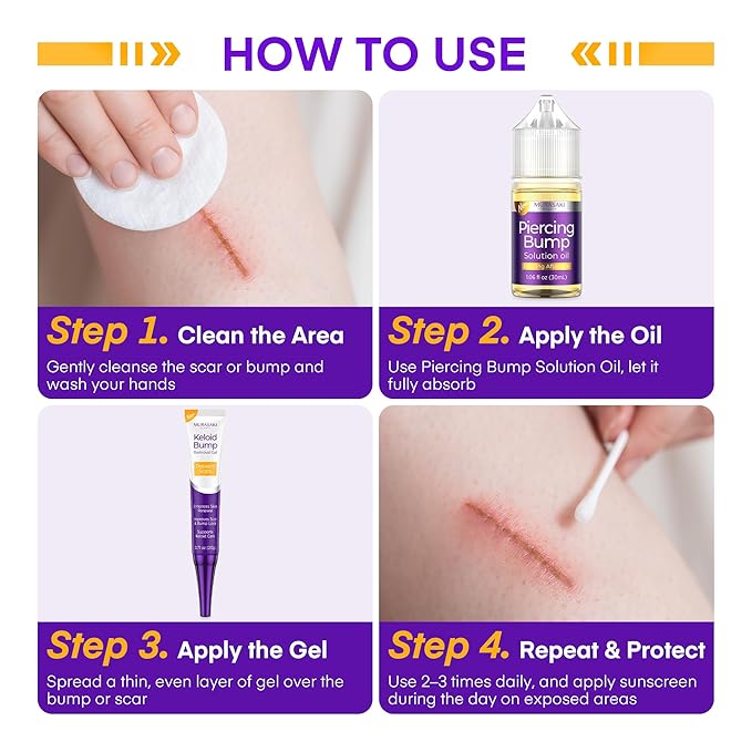 Keloid Bump Gel, Scar Prevention, Skin Renewal, Advanced Silicone Keloid Cream for Piercing Bumps 0.71 oz (2 Pack)