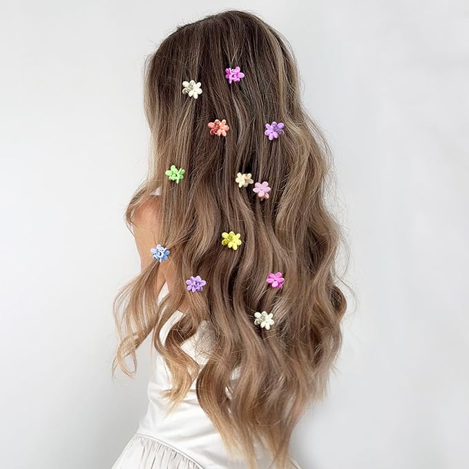 Mini Flower Hair Clips 100Pcs, Small Hair Clips Mini Claw Clips Cute Jaw Clips Hair Pins Hair Barrettes Hair Accessories for Women Girls Kids Teens