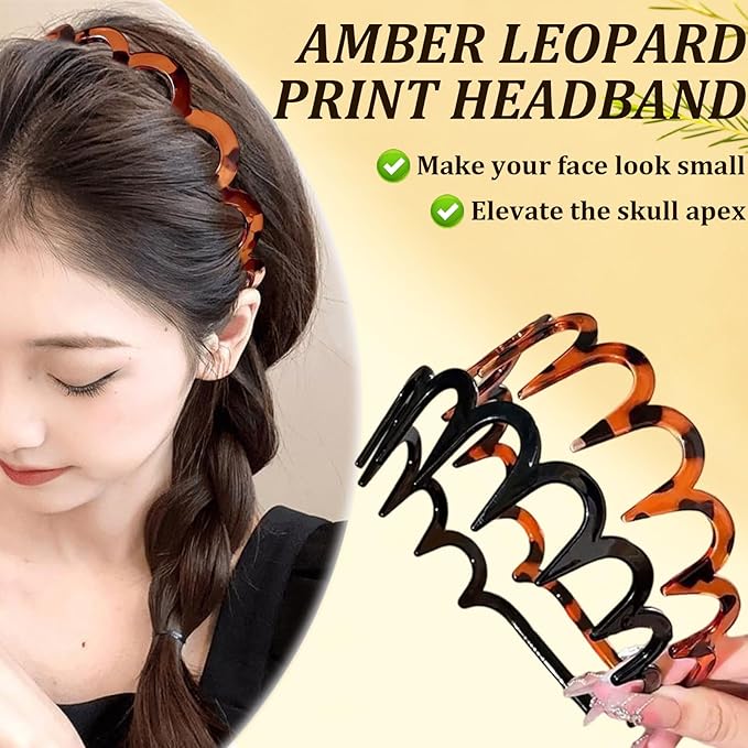 U Shape Fashion Tooth Hair Comb Headband,Zig Zag Headbands for Women，High Cranium Head Band,Wavy Teeth Hairs Hoop for Women Girls Hairs Accessory Styling(4PCS)