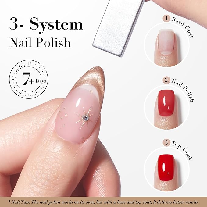 AZUREBEAUTY Cat Eye Nail Polish Quick Dry Nude Brown Magnetic Fingernail Polish no Gel Long-lasting Salon-Quality for Women Girl Gift 0.34 fl oz