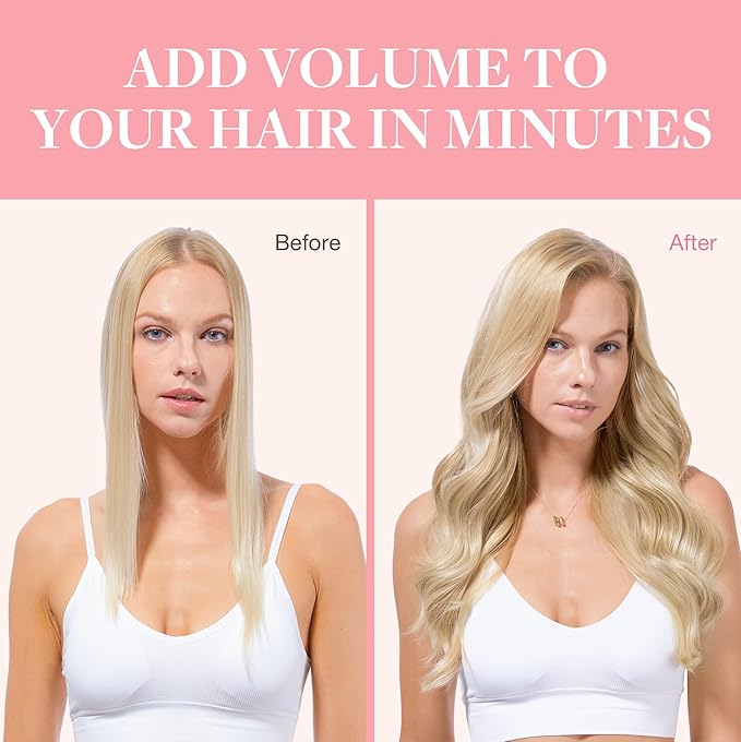 GOO GOO Clip in Hair Extensions Real Human Hair, Remy Human Hair Extensions Clip ins for Women, Natural Human Hair, 20inch 160g 7Pcs, #17A/60A Ash Blonde Highlighted Platinum Blonde