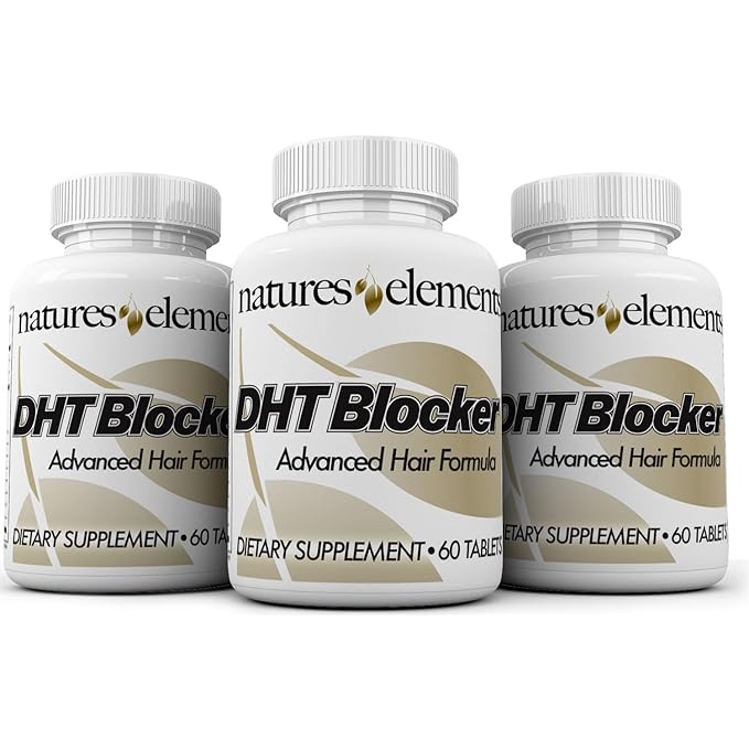 DHT Blocker – Herbal Formula with Saw Palmetto, Fo-Ti & Beta-Sitosterol – Supports Hair Regrowth & Gray Hair Reversal – Non-GMO, Vegetarian - 60 Tablets - Pack of 3
