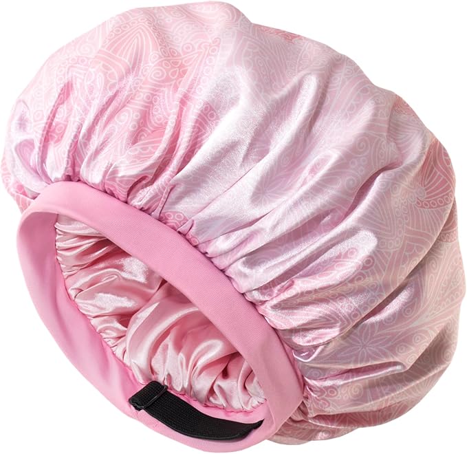 CAPLORD Double Sided Satin Bonnet for Sleeping - Adjustable Silk Sleep Cap for Women and Men